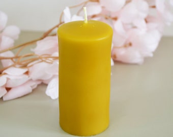 Beeswax pillar candle large, 100% beeswax handmade