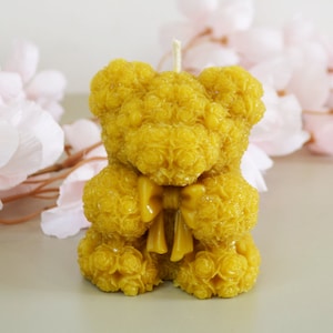 Teddy bear made of roses, 100% beeswax handmade