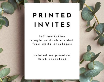 Servicio de impresión de invitaciones personalizadas / Invitaciones de 5x7 con sobres
