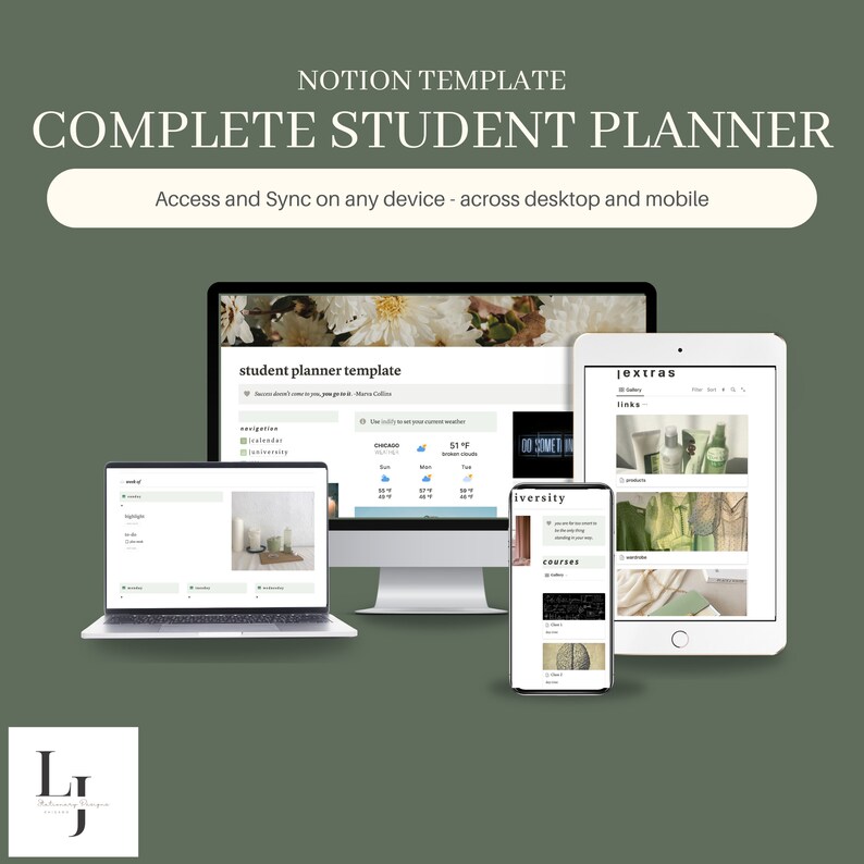 College Planner Notion Template Grade Calculator Notion Dashboard
