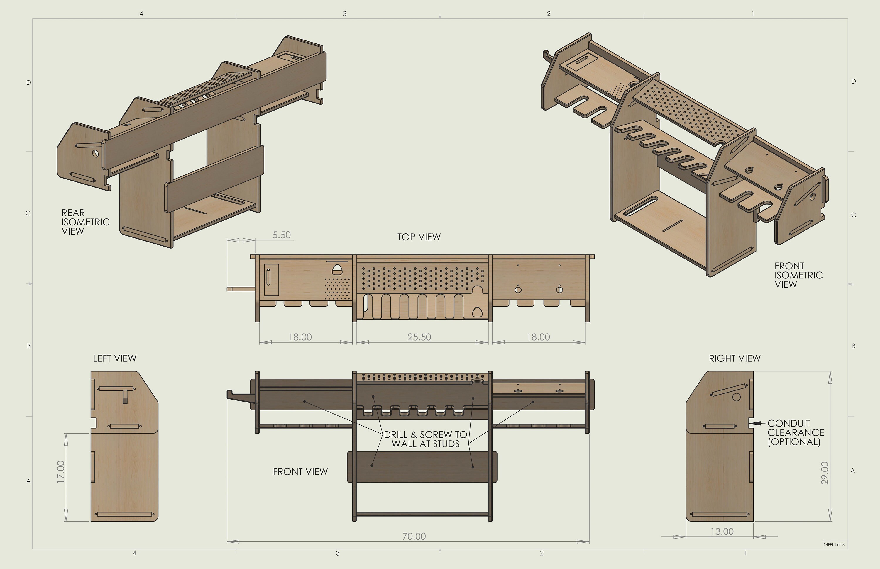 Cordless Tool Rack and Charging Station plans and .DXF Files Etsy