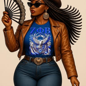 Zeta Phi Beta &quot;Dove & Heels&quot; design on soft T-shirt