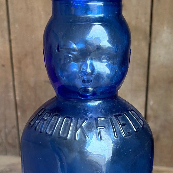 Baby Top Brookfield One Quart Cobalt  Milk Bottle