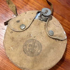 BSA National Council Aluminum LARGE Canteen & Mess Kit w/ Canvas Cover