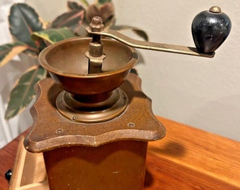 Wooden & Copper Manual Coffee Bean  Rare Grinder Mill