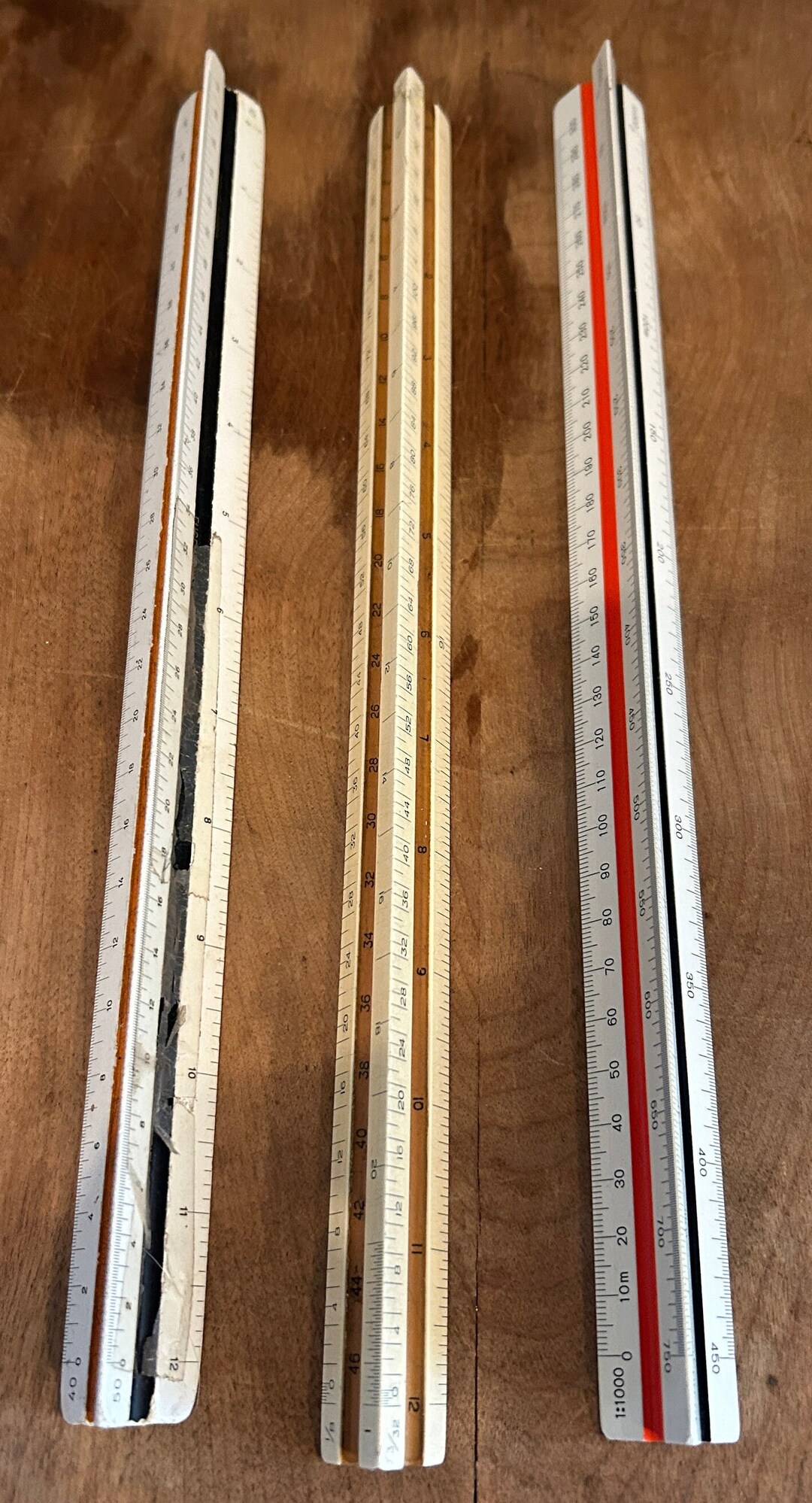 Set of 3 Triangular Architect Scale Rulers, Dietzgen, Staedtler-mars - Etsy
