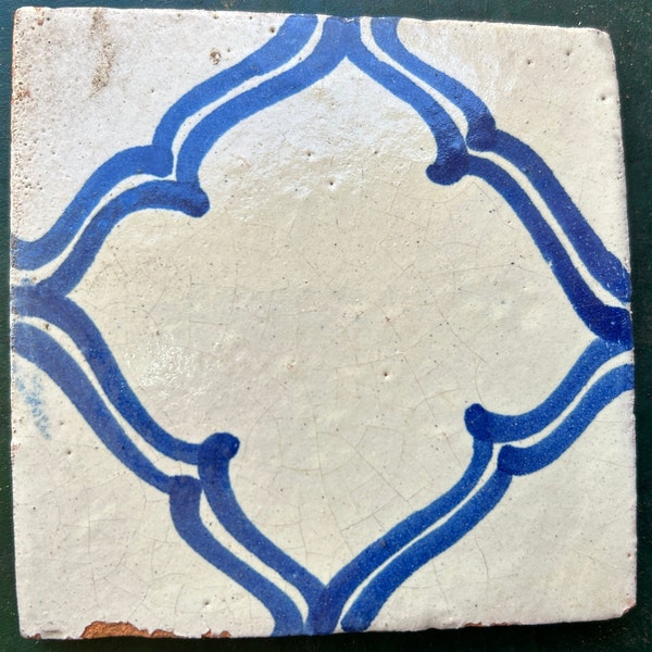 Mexican Blue and White Hand Painted Talavera Tiles