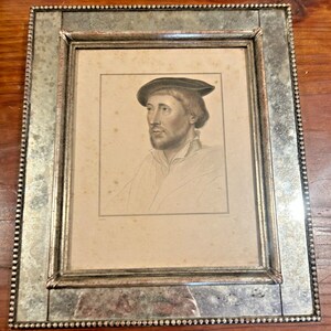 R. Kupfer Portrait Gerahmte Skizze - Holbein