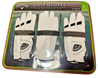 Callaway golfhandschoenen Premium microvezel synthetisch leer, set van 3 groot, GLOEDNIEUW!