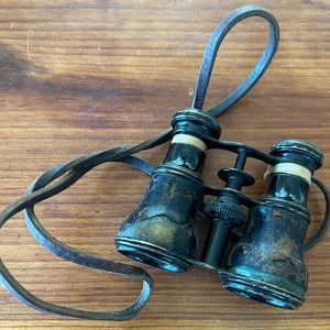 Antique 1800s Black Binoculars With Strap, Military Binoculars, Travel Binoculars, Hiking Binoculars, Travel Binoculars