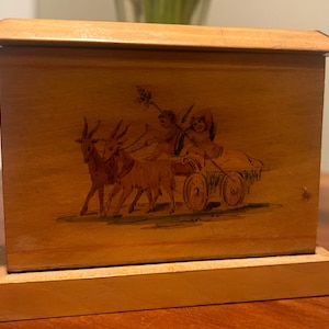 Carved Natural Wood Cigarette Box Dispenser