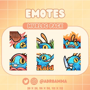 6 Twitch Emotes World of Warcraft Murloc Pack