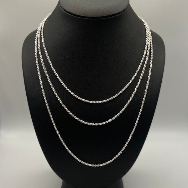 Diamond Cut - Solid Rope 2.5mm - Thick Chain, 925 Sterling Silver Rope Chain, 2.5mm chain, Sterling Silver Necklace - rope necklace - chain