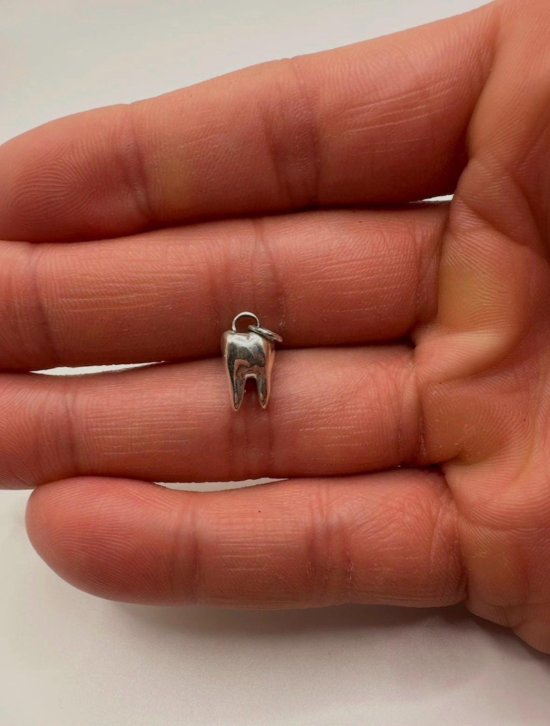 Dental tooth charm- sterling silver Jewelry image 2