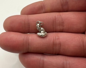 Ciondolo Volpe Seduta - argento sterling