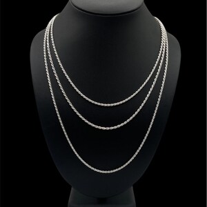 2.5mm thick Sterling Silver Rope Necklace