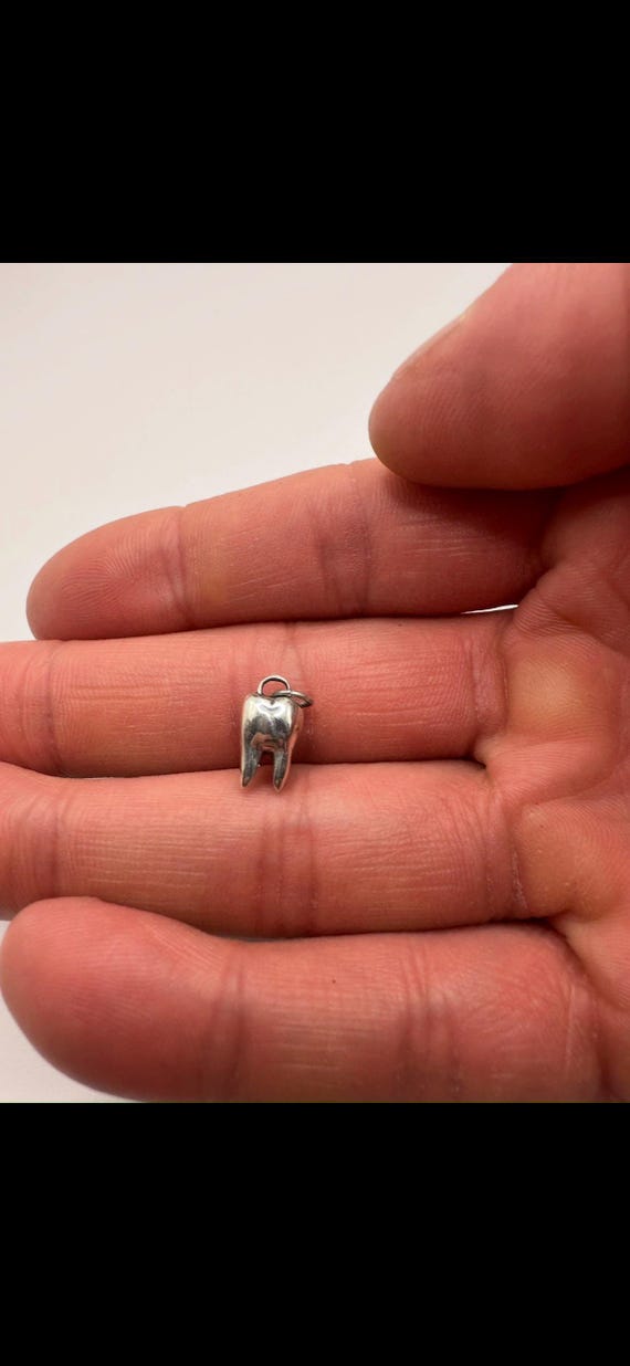 Dental tooth charm- sterling silver Jewelry