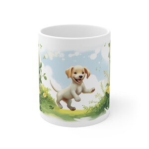 Mischievous Puppy in Garden Mug Pet Mug 11oz Ceramic Coffee Cup for Dog Lovers,  Coffee Cup Mug, Dog Pet Gift, For Extreme Animal Lovers!