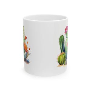 Watercolor Cactus Mug, Cactus  Mug, Desert Oasis Cactus Mug, 11oz Coffee Mug Cactus, Nature-Inspired, Unique Gift For Her, Christmas Gifts