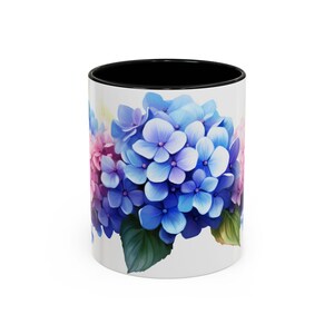 Hydrangea Mug Multiple Hydrangea Flowers Coffee Mug 11oz Ceramic Coffee Cup