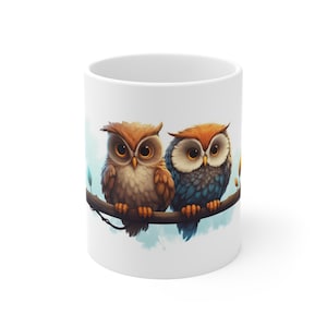 Adorable Owl Mug , Ceramic Mug 11oz, Animal Motif Pottery Mugs, Whimsical Coffee Mug Gifts, Artisanal Tea Cup Selection, Coffee Mug, Tea Mug
