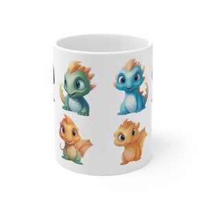 Baby Dragon Mug, Ceramic Fantasy Coffee Cup for Mythical Creature Enthusiasts, Christmas Gift, Dragons Coffee Mug, Customized Gift for kids