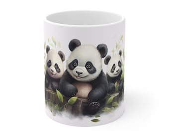 Baby Panda Kaffeetasse, süße Tier Keramik Tasse für Panda-Enthusiasten, entzückende Panda-Themen-Trinkgeschirr für Kaffeeliebhaber, Weihnachtsgeschenk