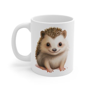 Hedgehog Mug, Cute Hedgehog Coffee Mug, Hedgehog Lover&#39;s Mug, Cute Hedgehog Gifts for Men and Women, Hedgehog Ceramic Coffee Mug 11 oz