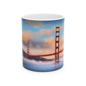 Golden Gate Bridge Mug, Golden Gate Coffee Mug, San Francisco Mug, Travel Mug, 11oz Ceramic Coffee Mug, Mug for Travelers, California Mug