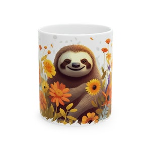 Taza de dibujos animados caprichosa, taza de café de cerámica de 11 oz, taza de té artesanal, vajilla de cerámica minimalista, vajilla de bebida de cerámica rústica, taza de té