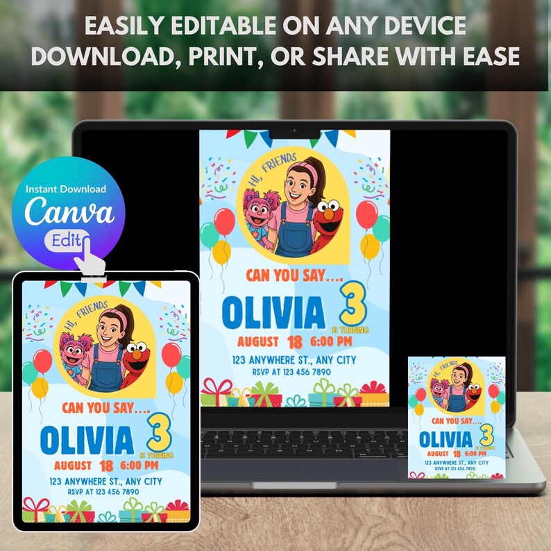 Editable Ms Rachel Invitation, Ms Rachel Birthday Invitation, Digital ...