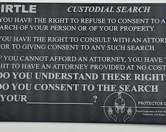 2 PCS Metal Miranda Card With Torn American Flag On The Back, Black