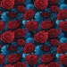 Anime Red & Blue Roses Seamless Pattern - Romantic Floral Design - Etsy
