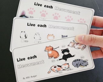 Cat Savings Challenge Tracker, A6 Budgeting