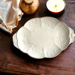 Lenox Holiday Heirloom Platter: 24K Gold Trim, Elegant Serving Dish