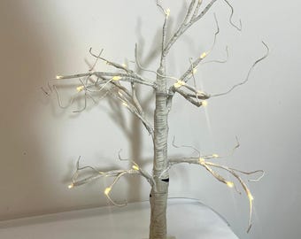 Light up white Holiday Posable Tree Halloween Christmas Easter Decor