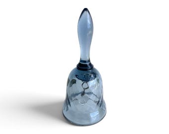 Vintage Fenton Federal Blue bell featuring a diamond optic pattern West Virginia