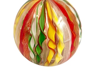 FANCY Vintage Paperweight RETORTOLI Art Glass Ribbon Lace RETOROLI Murano Attributed