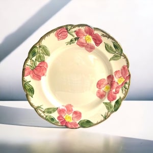 Franciscan Ceramic Desert Rose 9.5&quot; Luncheon Plate Made USA Pink Floral Beauty