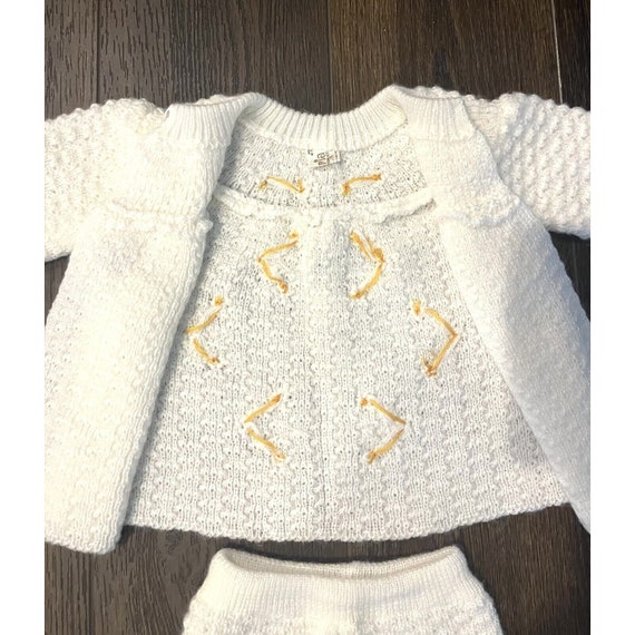 Vtg Italy Knit New Born Baby Layette Ribbon Sweat… - image 7