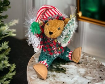 Sparkling Fiber optic plush christmas teddy bear decor