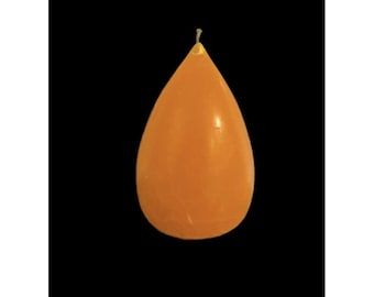 Orange Spooky Glow Colored Pear Shaped Wax Candle Never Burned Halloween Creepy