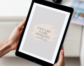 Fast Like A Girl, guide to intermittent fasting for women, includes planner to track your fasts through the months.
