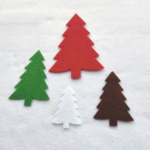 Arbre de Noël | Fournitures créatives en feutre | Projets d'artisanat de couture d'arbre de Noël | Décoration d'arbre en feutre | 4 tailles | Feutre de Noël découpé