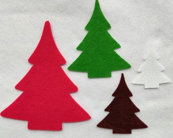 Christmas Tree Felt Craft Supplies Christmas Tree Sewing Craft Projects Felt Tree Decor | 4 Sizes | 13 Colours Felt Die Cut Christmas