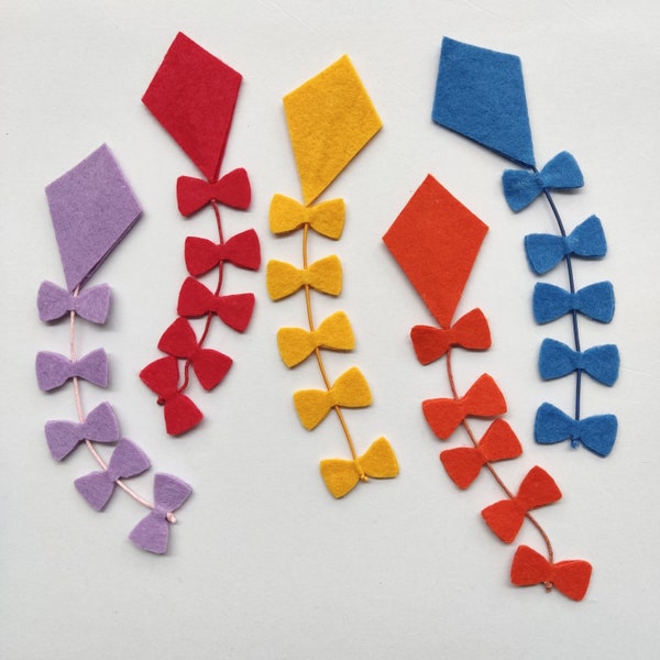 Felt Kite Die Cuts Kite Cutout Scrapbooking Card Making DIY Supplies Birthday Decor Wind Kite Mini Kite Decor