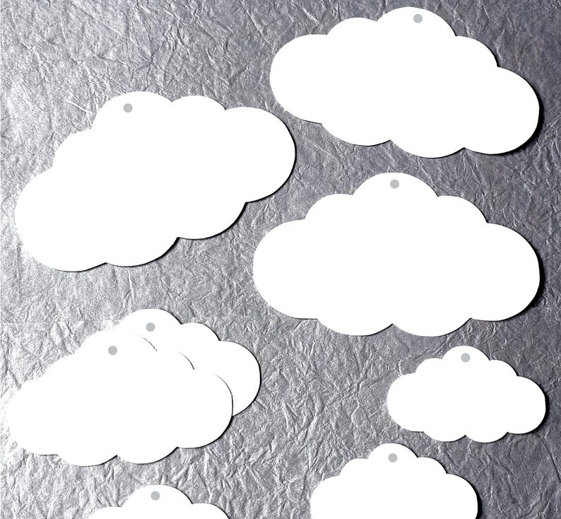 Cardstock Cloud Cutouts With Hole for Hanging Cloud Die Cut White Cloud ...