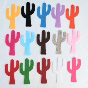 Forniture artigianali per fustelle in feltro di cactus Progetti artigianali per cucire cactus Decorazioni per il deserto Applique a forma di fiore di cactus / 11 cm x 6 cm x 1 mm