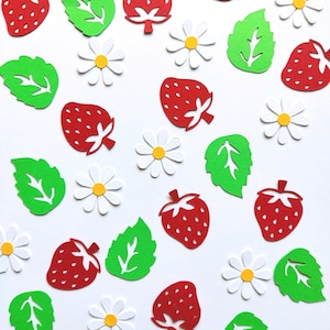 200 confettis aux fraises, décoration de fête pour une fête prénatale, décoration de fête pour baby shower, confettis aux fruits, fête dans l'arrière-cour, décoration de ferme