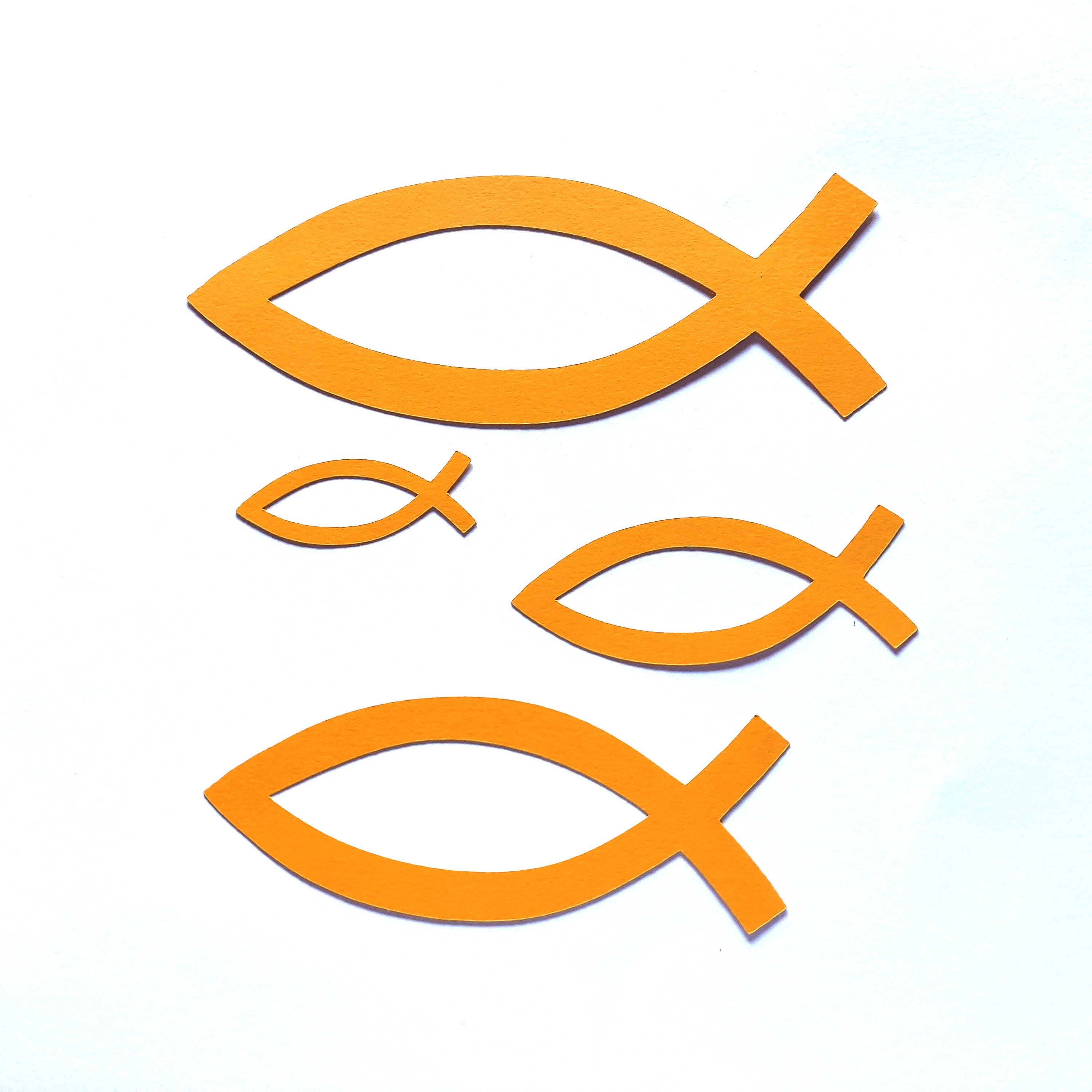 Fish Christogram Cardstock Ichthys Jesus Fish Church Decor Religious Symbol Christian ...